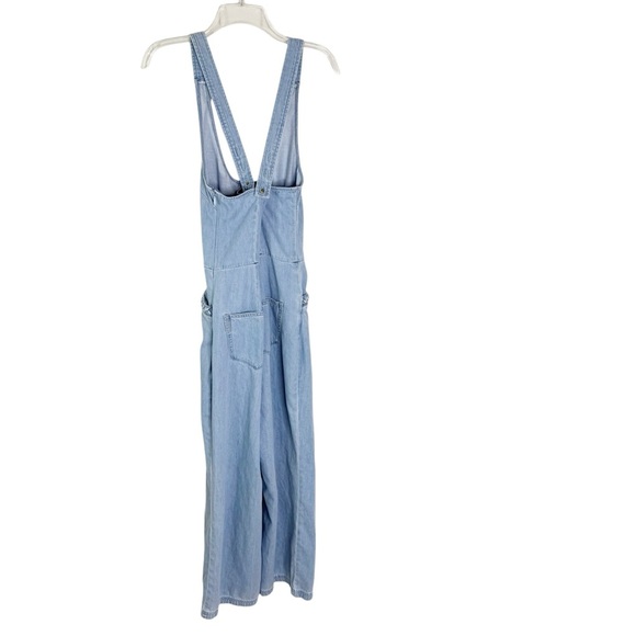 Anthropologie Paige Celia Cropped Denim Wide-Leg Jumpsuit Size S - Picture 6 of 11